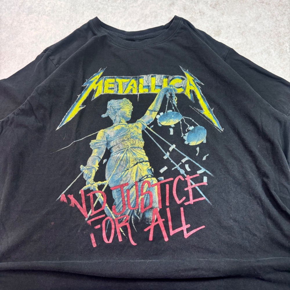 Metallica And Justice for All Graphic TShirt Black Oversized Heavy Metal Band L